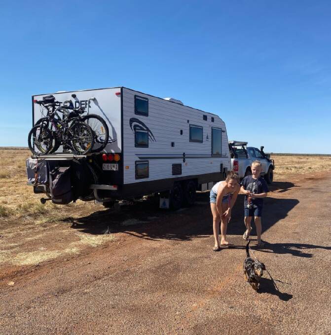 ADVENTURE: Ella and Jack Keddie have had the opportunity to travel all around Australia with their parents. Photo: Our Aussie Caravan Instagram.
