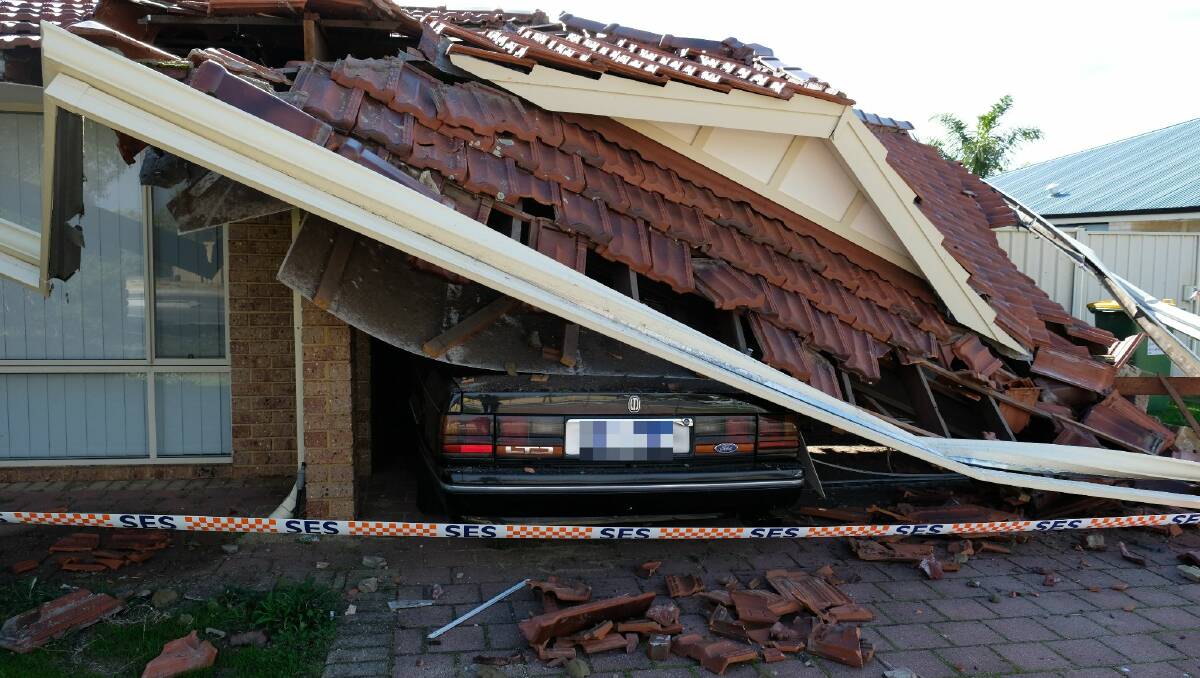 Coodanup house roof collapses following car crash | Photos | Mandurah ...
