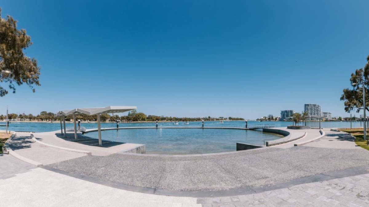 The paved area and seating around the estuary pool. Picture: City of Mandurah.