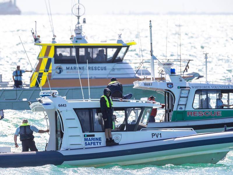 Search ships were brought in to look for a fisherman who fell into the water on WA's south coast. (Richard Wainwright/AAP PHOTOS)