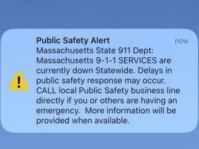 Authorities say Massachusetts' 911 system was down for about two hours. (AP PHOTO)